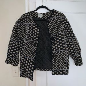 Padded cotton open Indian coat, size L